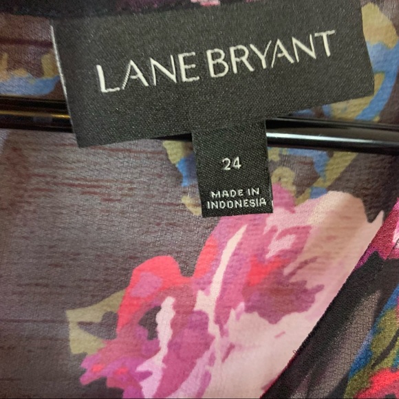 Lane Bryant Floral Chiffon Lace Flowy Blouse- size 24 - Picture 2 of 7